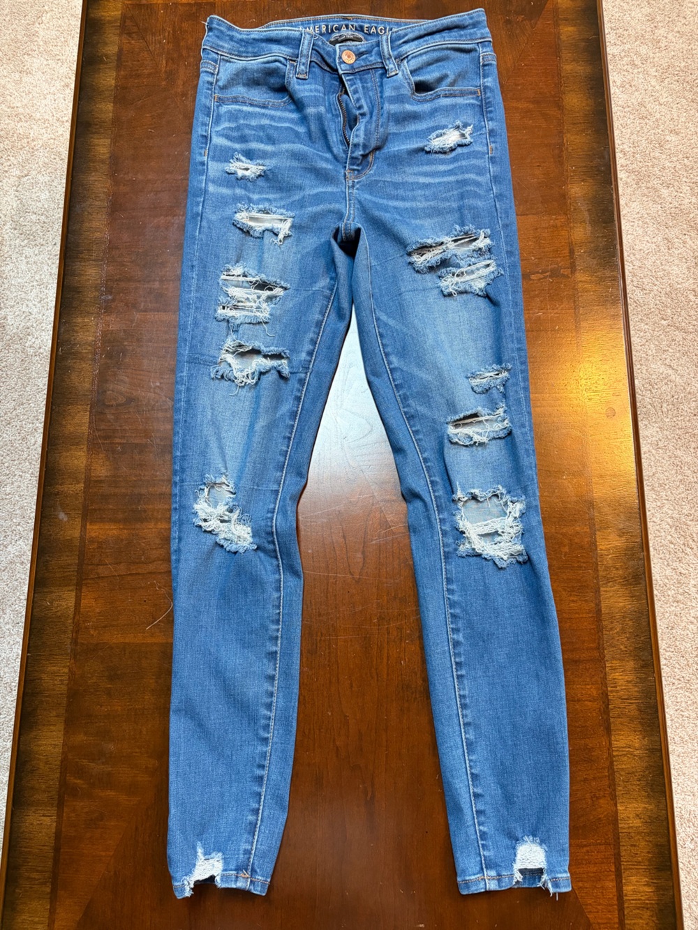 Next Level Apparel Distressed Blue Skinny Jeans